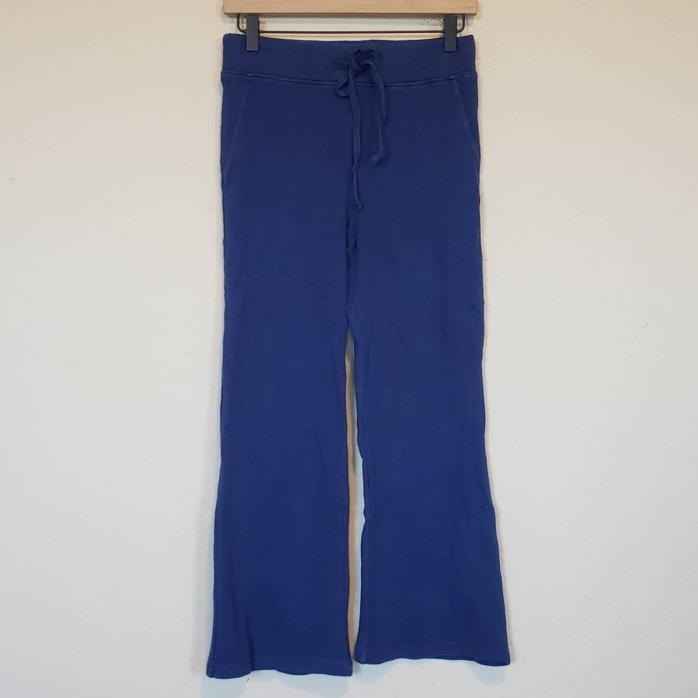 Monrow Wide Leg Lounge Sweatpants Navy Blue Women's Small
